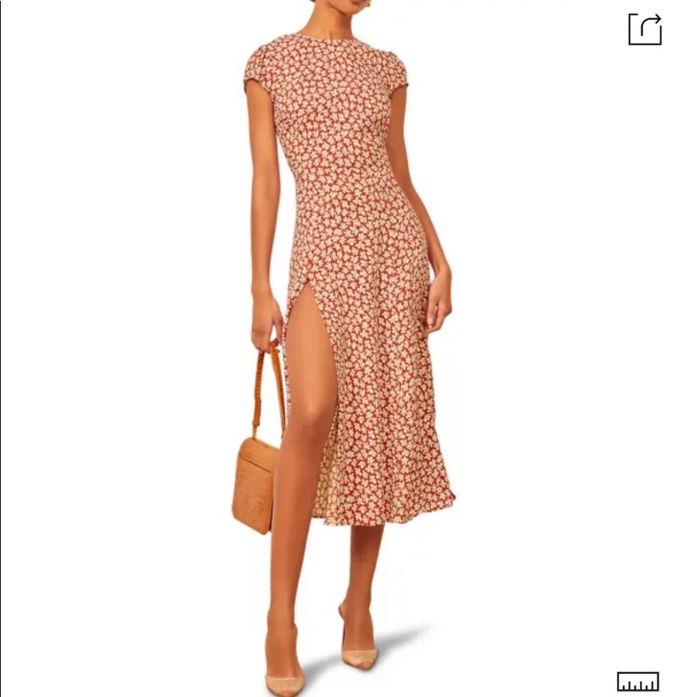 NWOT Reformation Gavin MIDI Dress in Grenadine